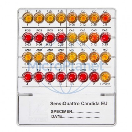 SENSIQUATTRO CANDIDA EU, panel antimicótico para Candida spp c/20 test