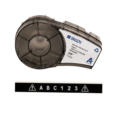 M21-375-595-BK Etiqueta vinilo Brady negra B-595 | MicroPlanet
